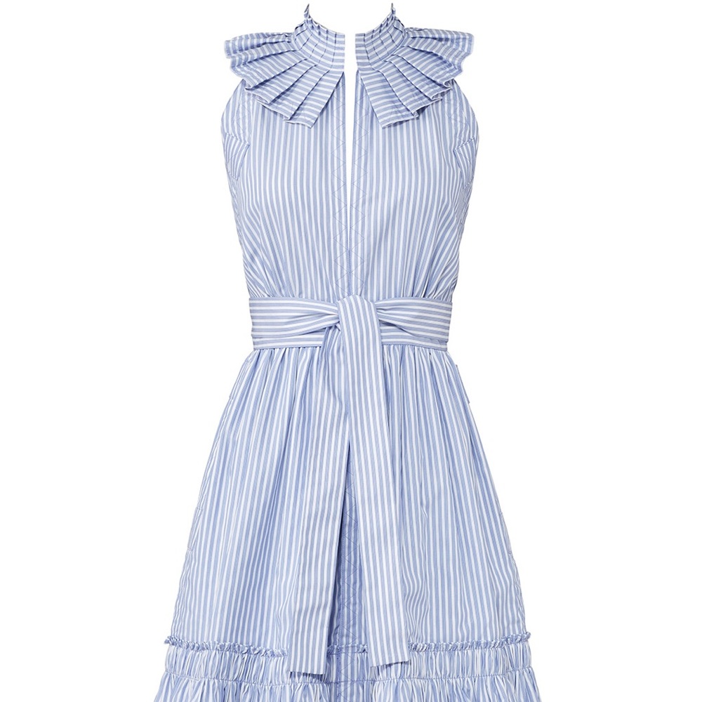 Alexis Blue Briley Stripe Mini Halter Dress
